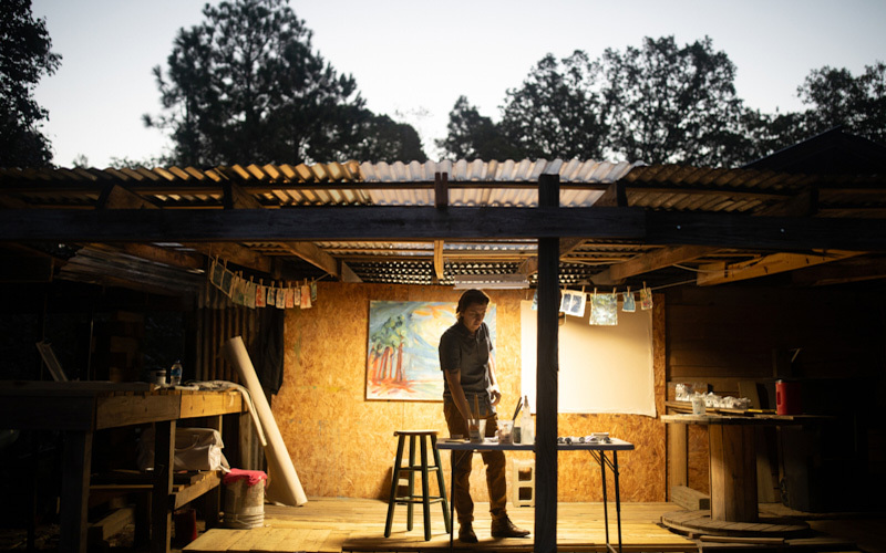 An artist's outdoor studio