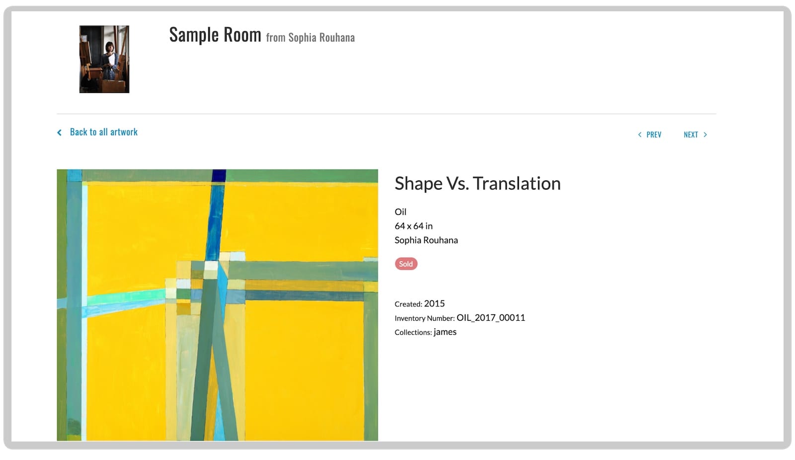 Individual artwork in private room