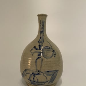 Bottle-shaped ceramic vase